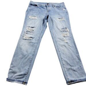 Gap Jeans Womens 12 Sexy Boyfriend Denim Distressed Medium Wash Denim